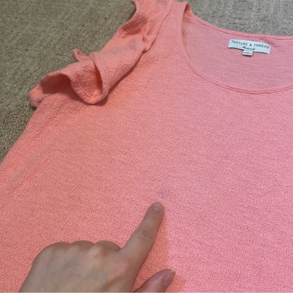 {Madewell | Texture & Thread} Ruffle-Sleeve Tank Top ~ Size Small - Picture 16 of 16